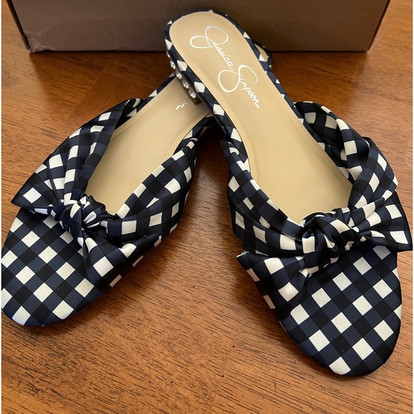 Jessica Simpson Sashara Sandal navy combo NWOT - Picture 1 of 3